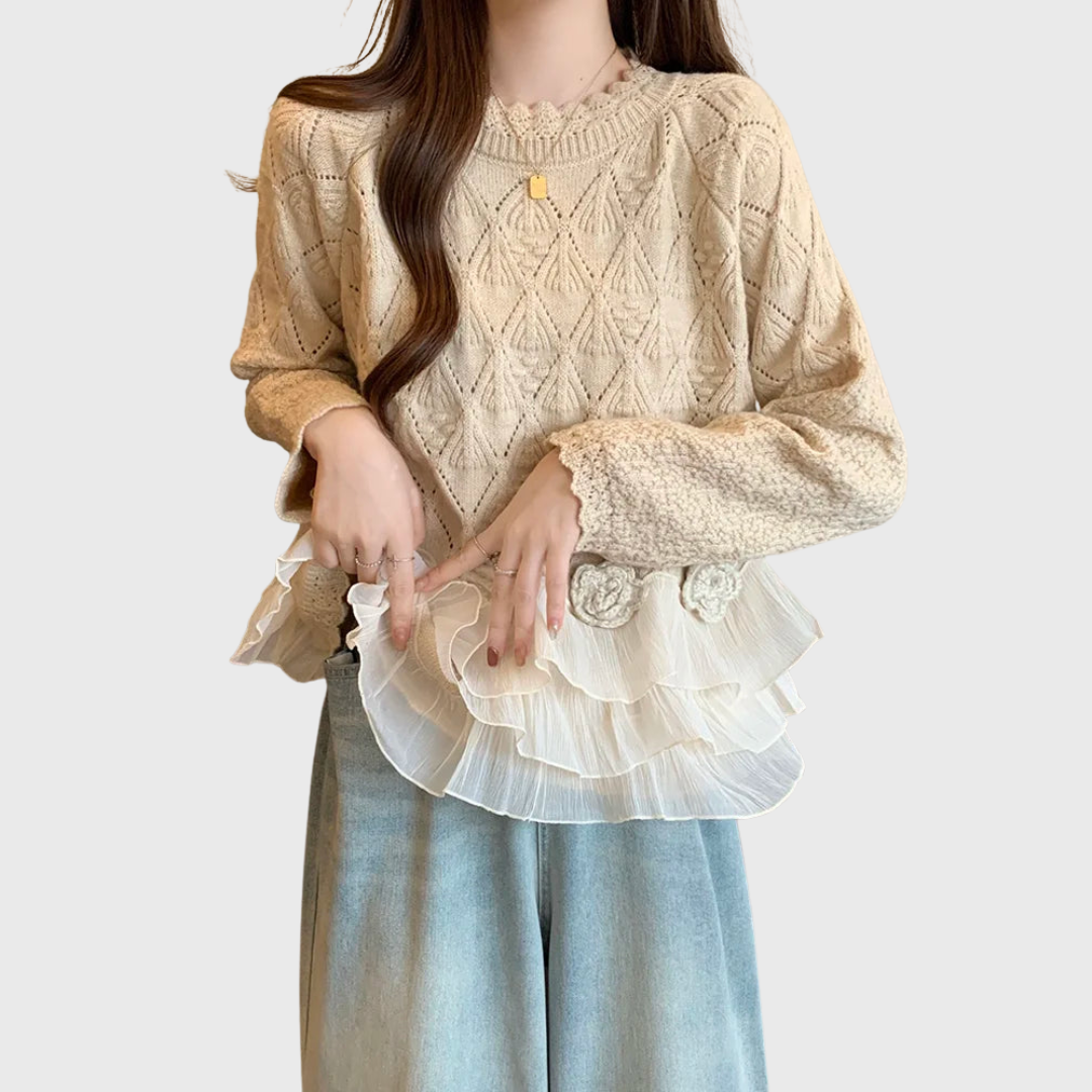 Elina | Elegant Sweater with Lace Details