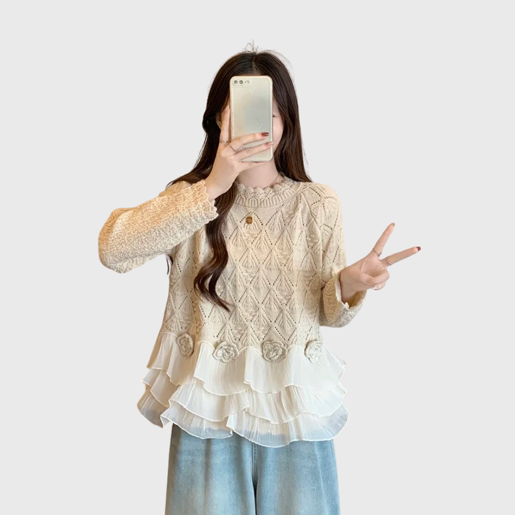 Elina | Elegant Sweater with Lace Details