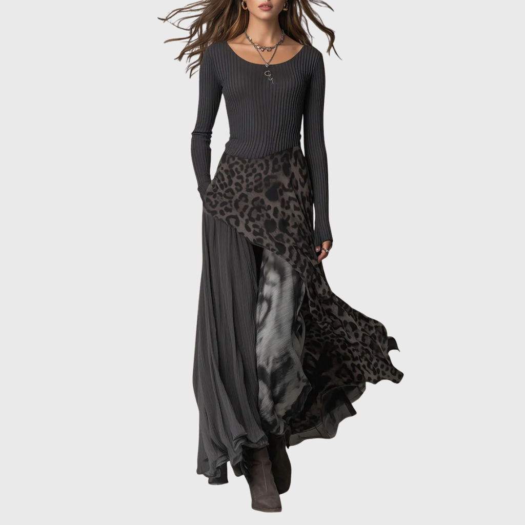 Sofia | Long Leopard Print Dress