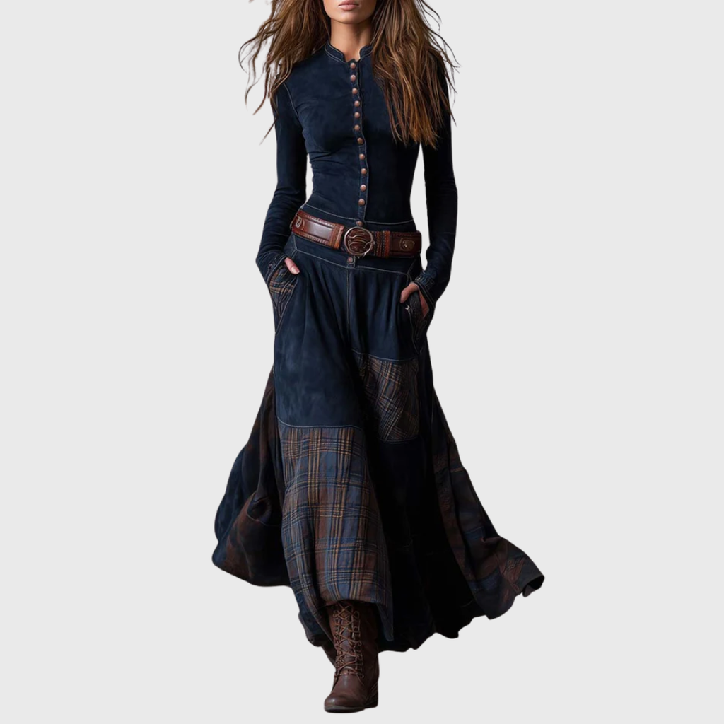 Azucena | Leather Maxi Dress with Belt
