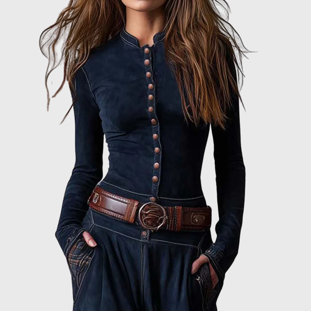 Azucena | Leather Maxi Dress with Belt