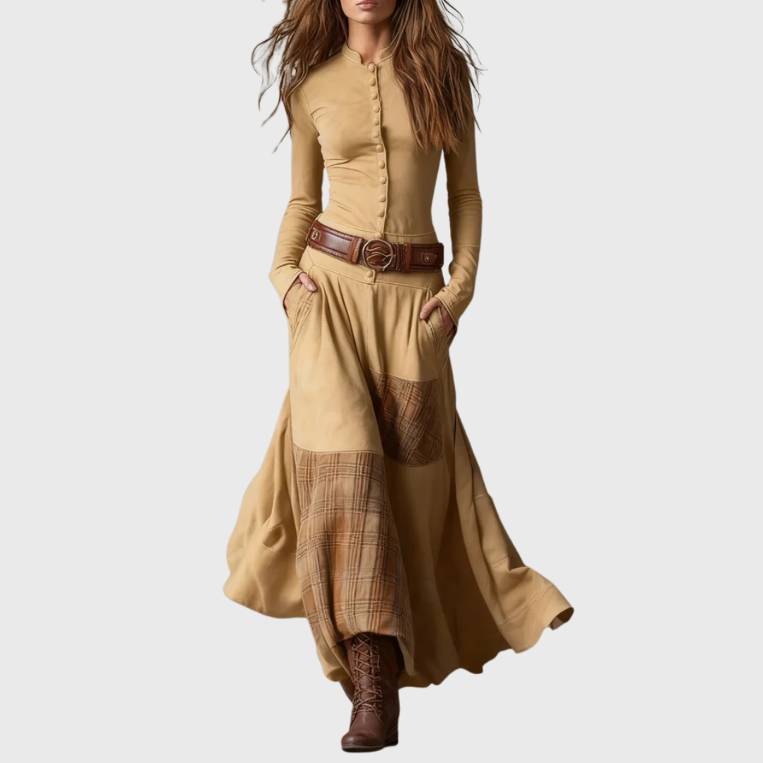 Azucena | Leather Maxi Dress with Belt