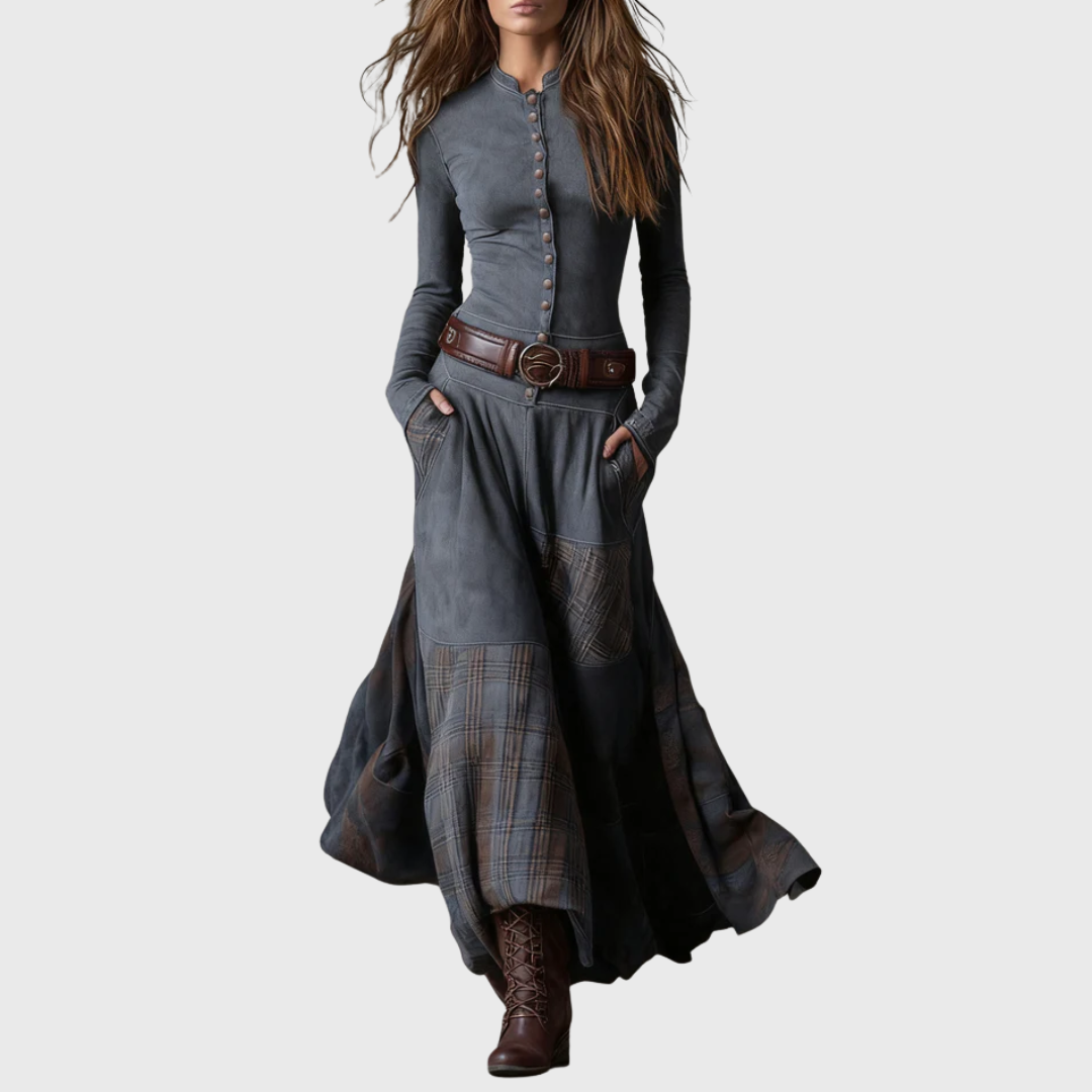 Azucena | Leather Maxi Dress with Belt
