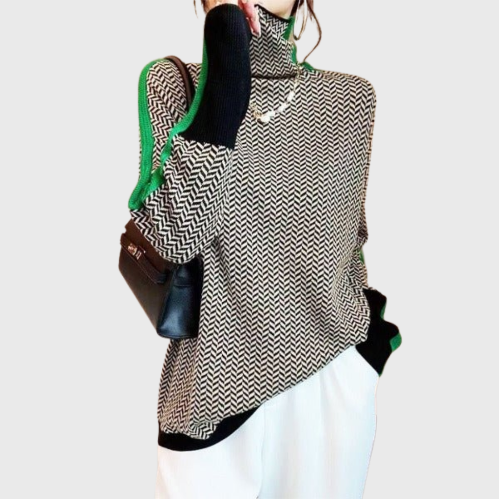 Helena | Sweater with Contrast Stripes