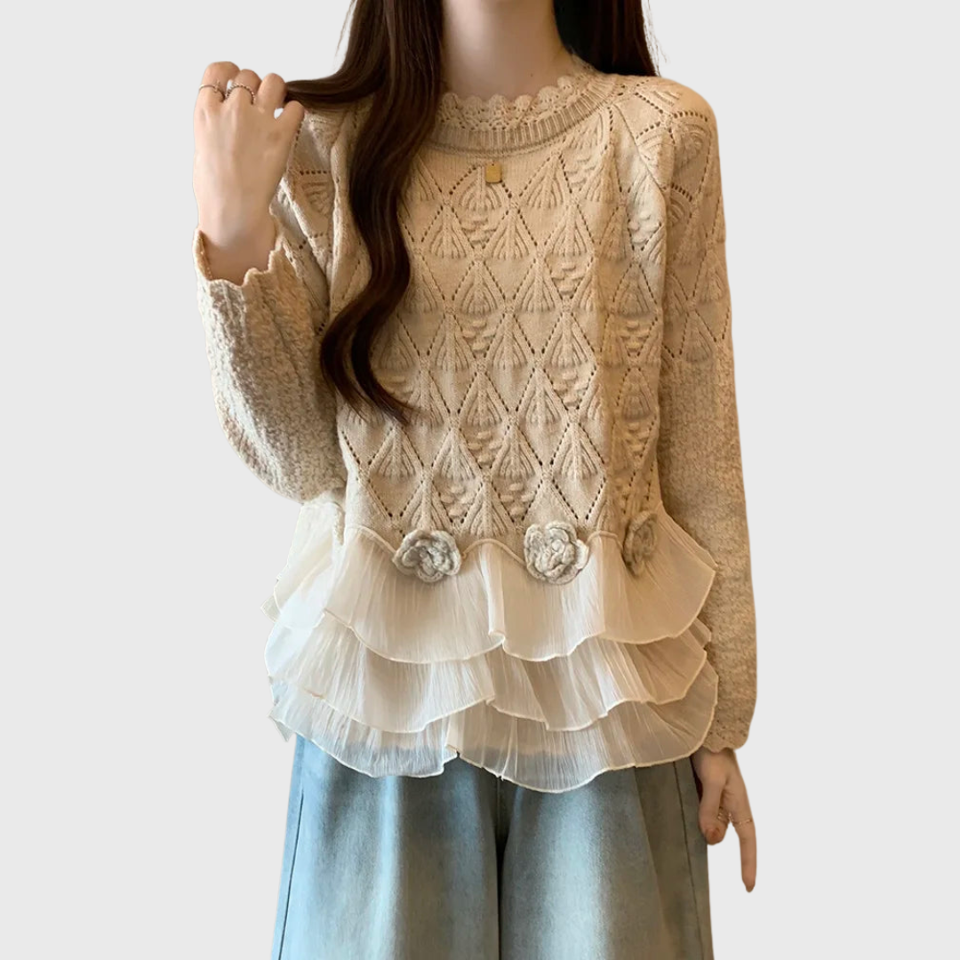 Elina | Elegant Sweater with Lace Details
