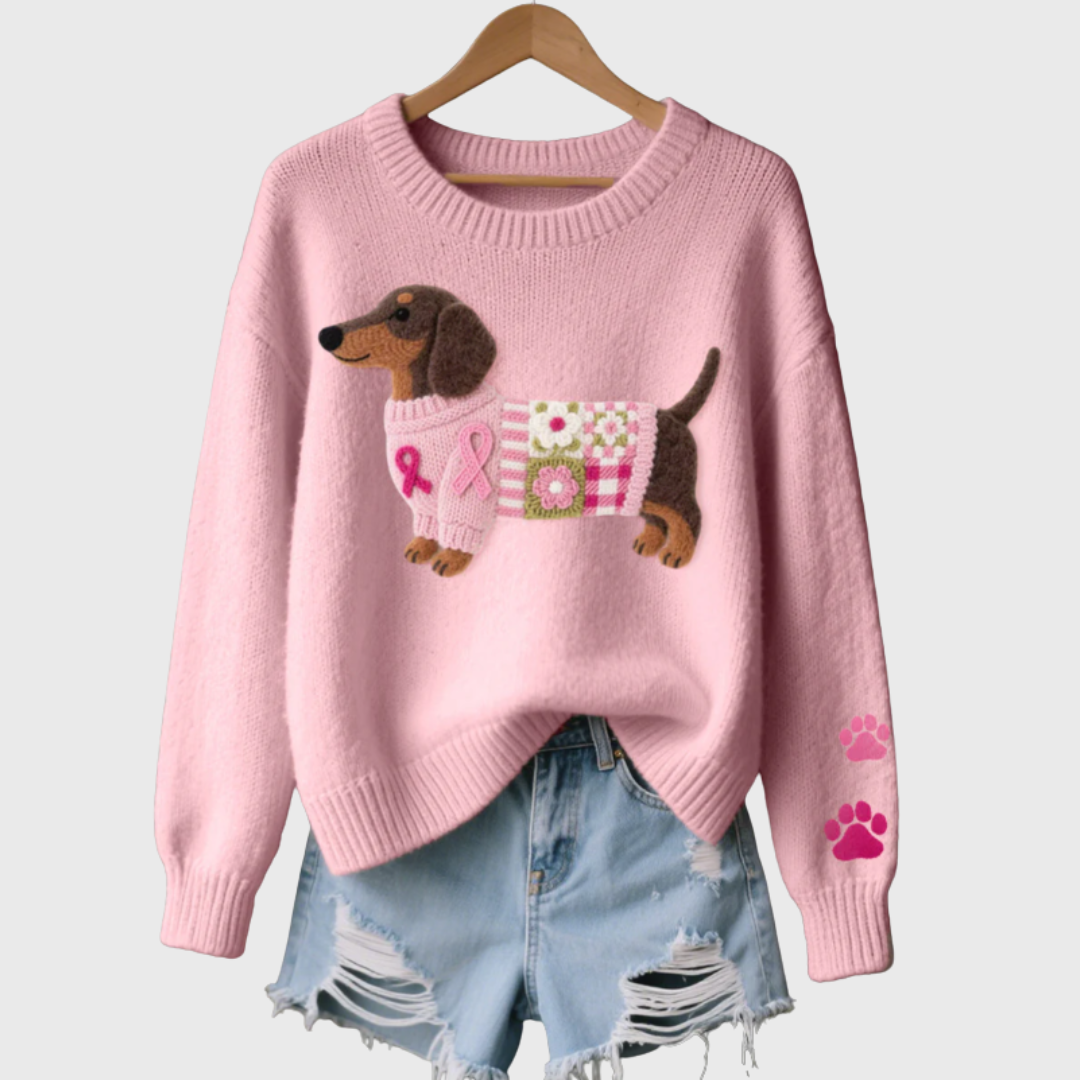 Naoni | Knitted Fleece Sweater with Taxi Motif