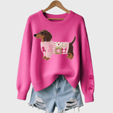 Naoni | Knitted Fleece Sweater with Taxi Motif