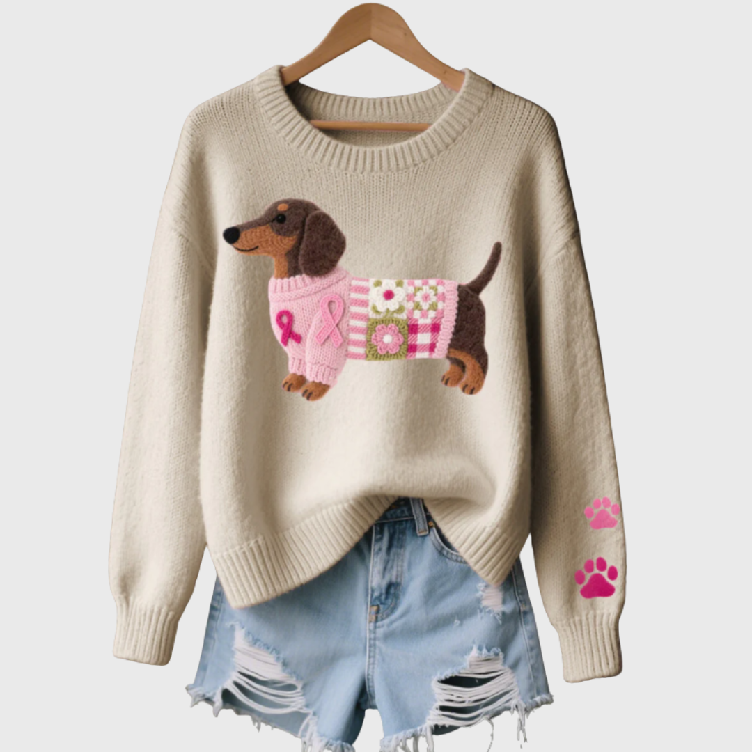 Naoni | Knitted Fleece Sweater with Taxi Motif