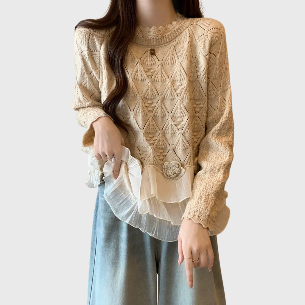 Elina | Elegant Sweater with Lace Details