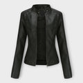 Ingrid | Elegant leather jacket with a modern line and timeless aesthetics