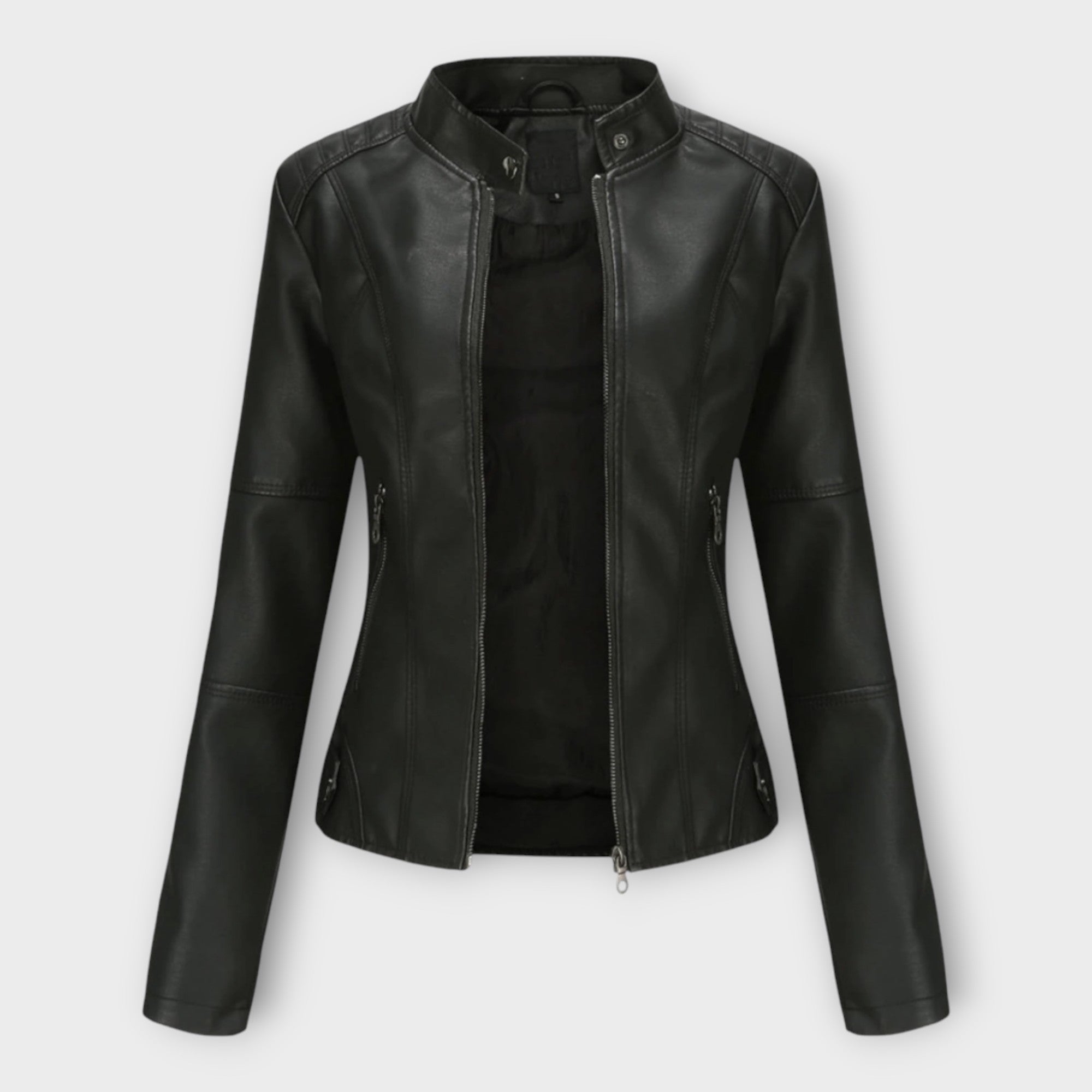 Ingrid | Elegant leather jacket with a modern line and timeless aesthetics