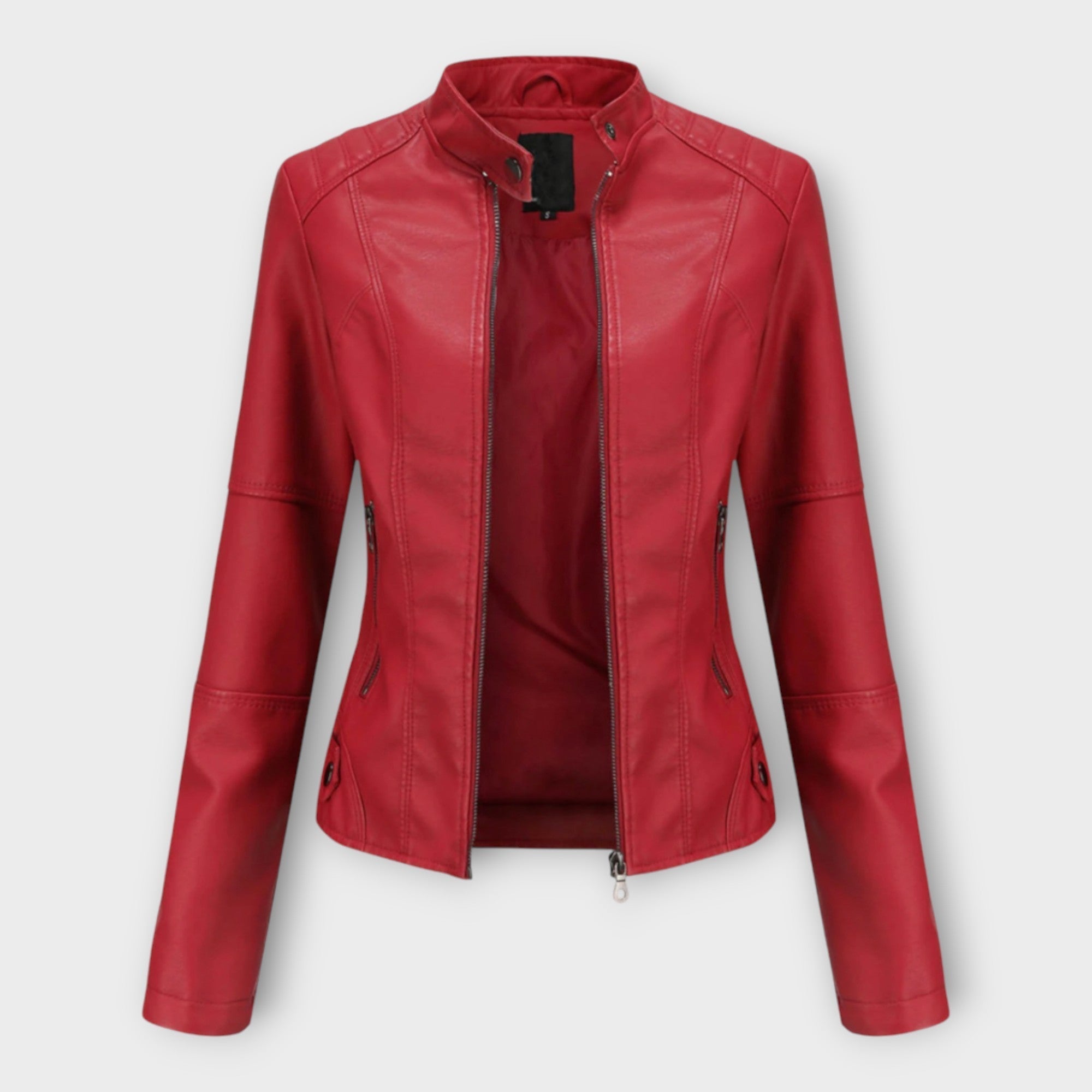 Ingrid | Elegant leather jacket with a modern line and timeless aesthetics