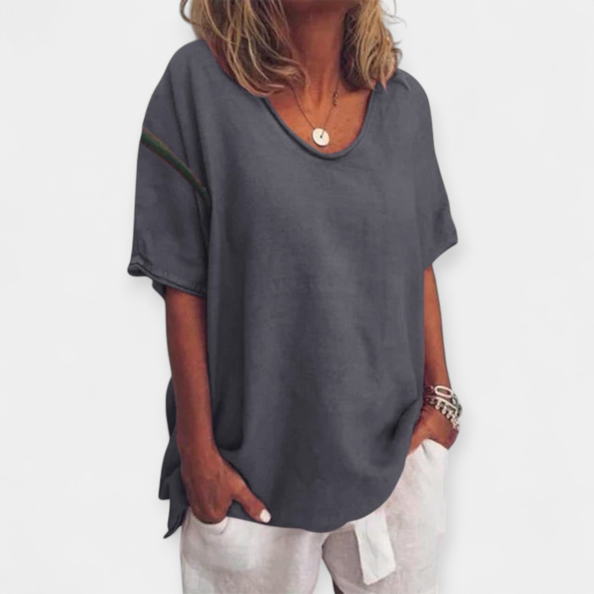 Atelier | Summer Plus V-Neck Blouse