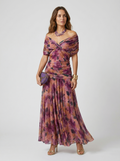 Long dress with V-neck