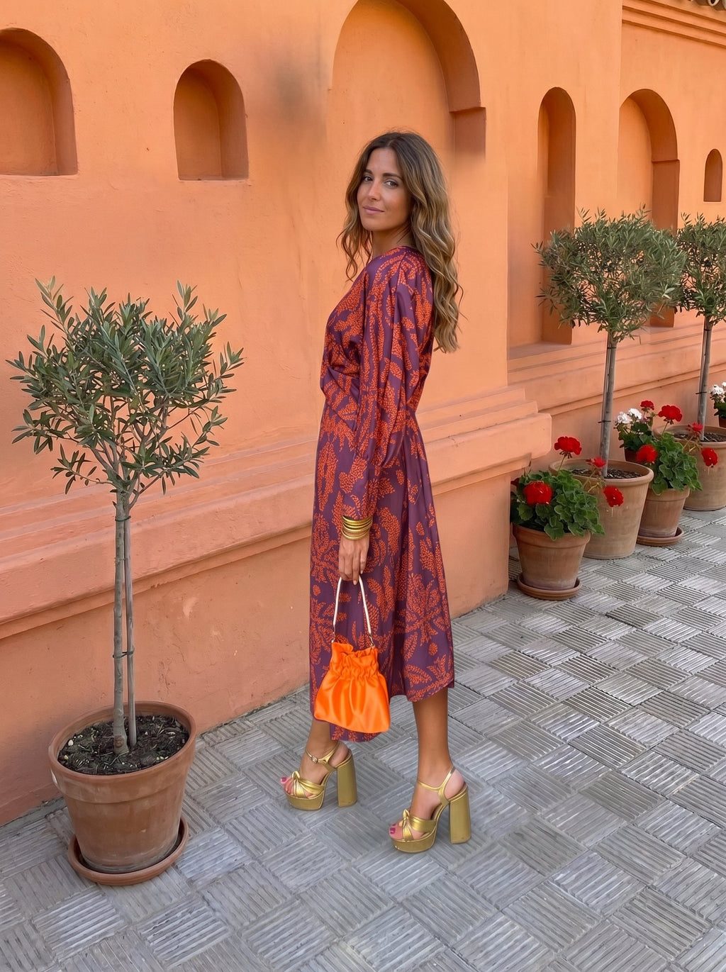 Midi dress with print