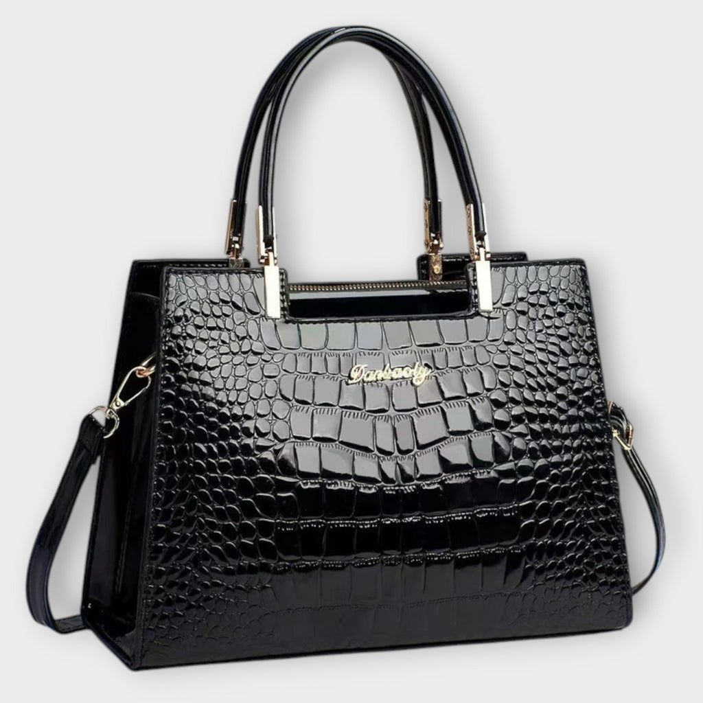 Sunniva | Glossy Croco Handbag