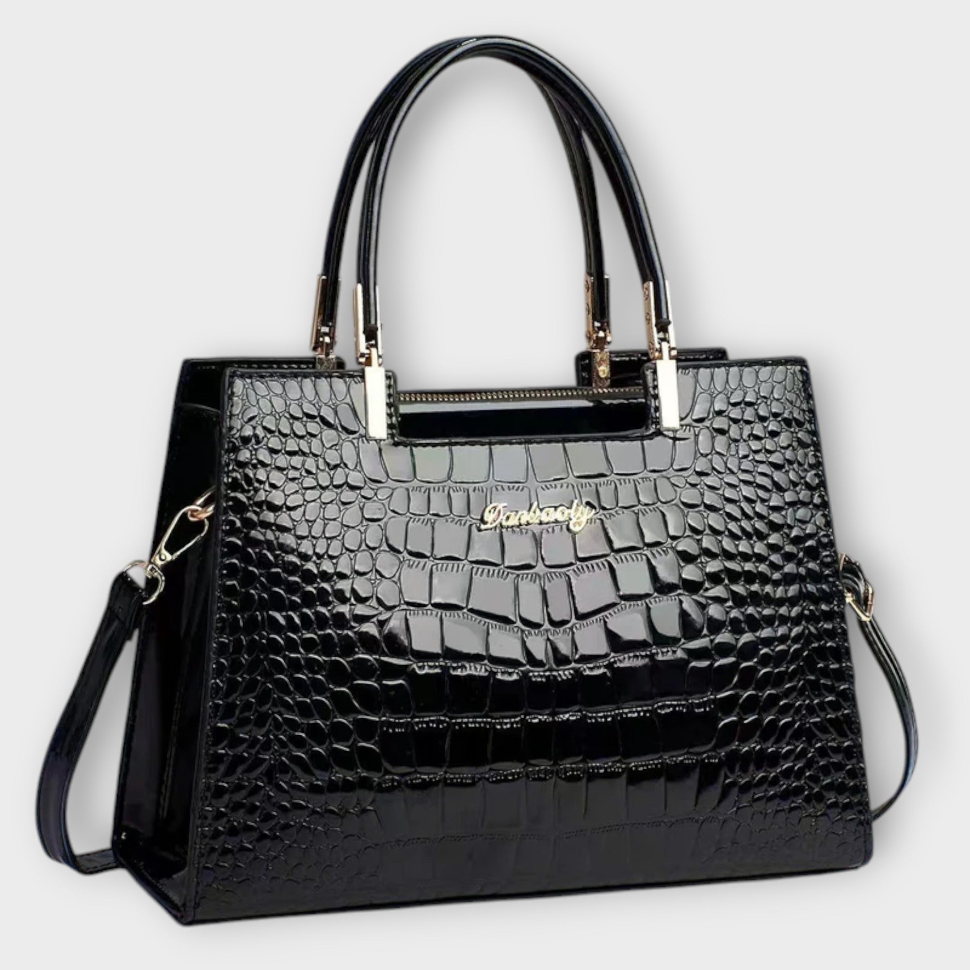 Sunniva | Glossy Croco Handbag