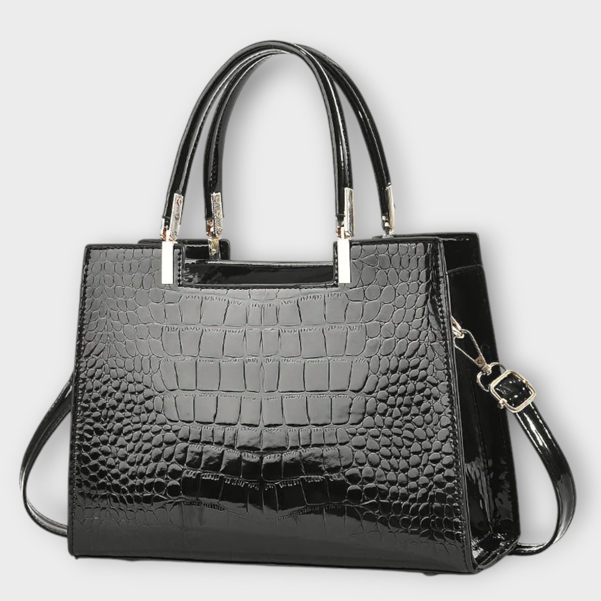 Sunniva | Glossy Croco Handbag