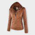 Ohnne | Modern leather jacket with a hood and timeless design