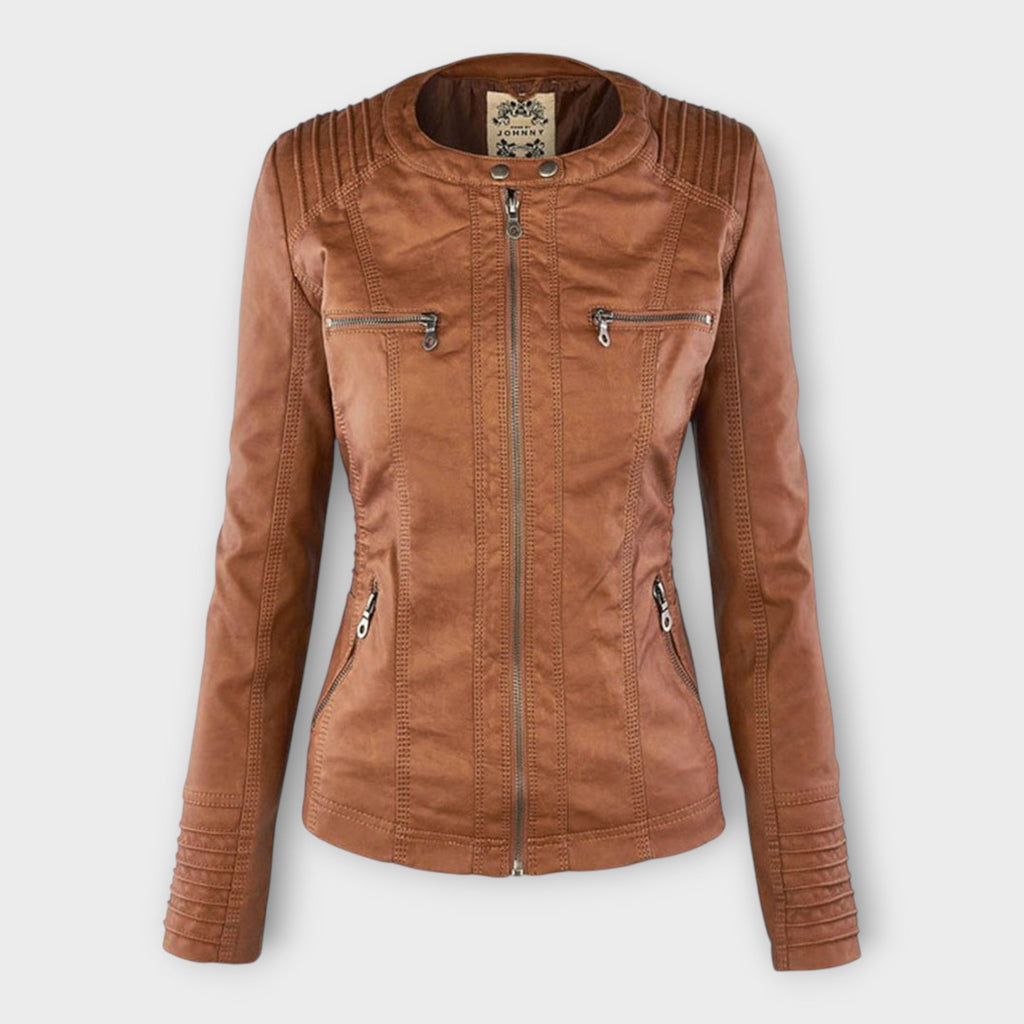 Ohnne | Modern leather jacket with a hood and timeless design