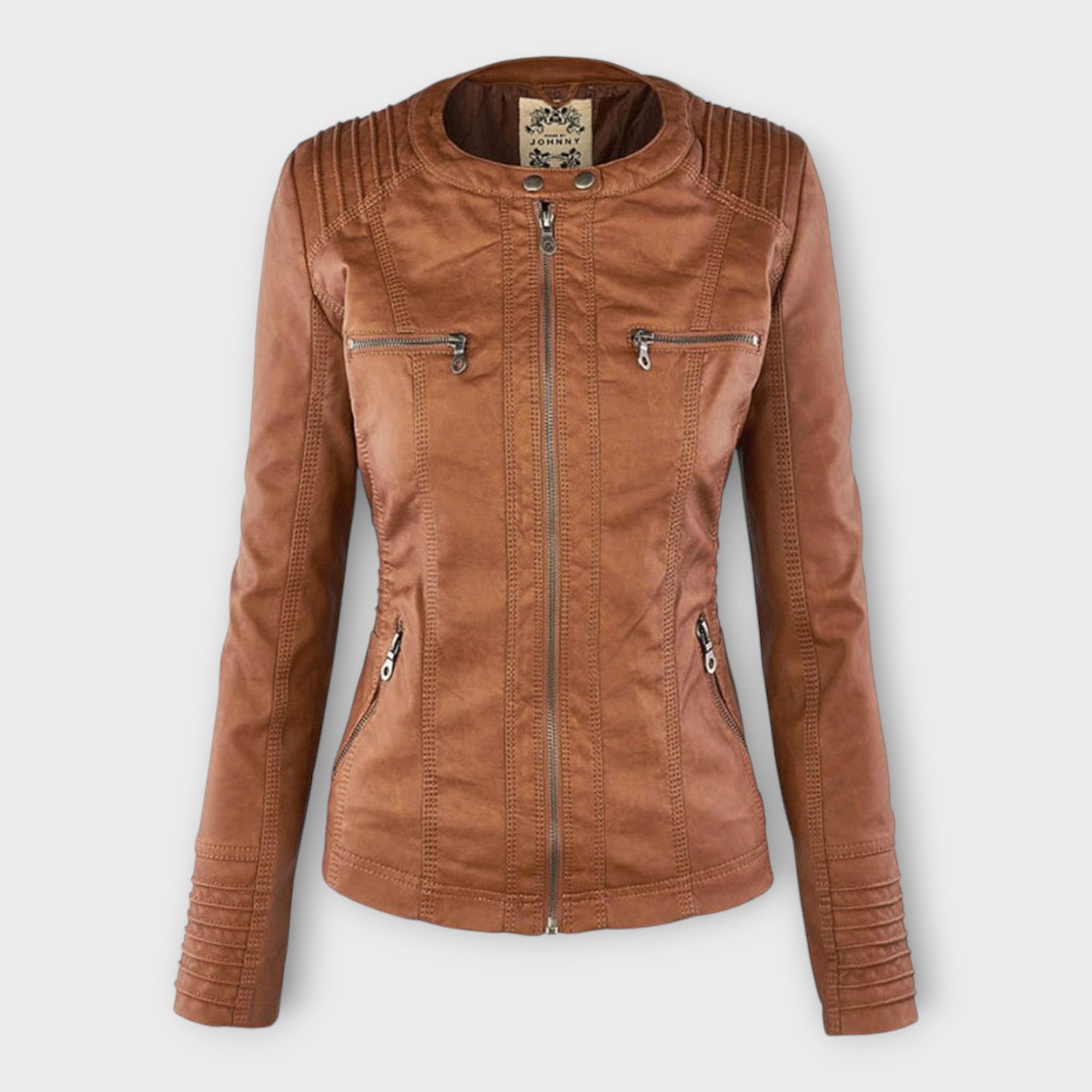 Ohnne | Modern leather jacket with a hood and timeless design