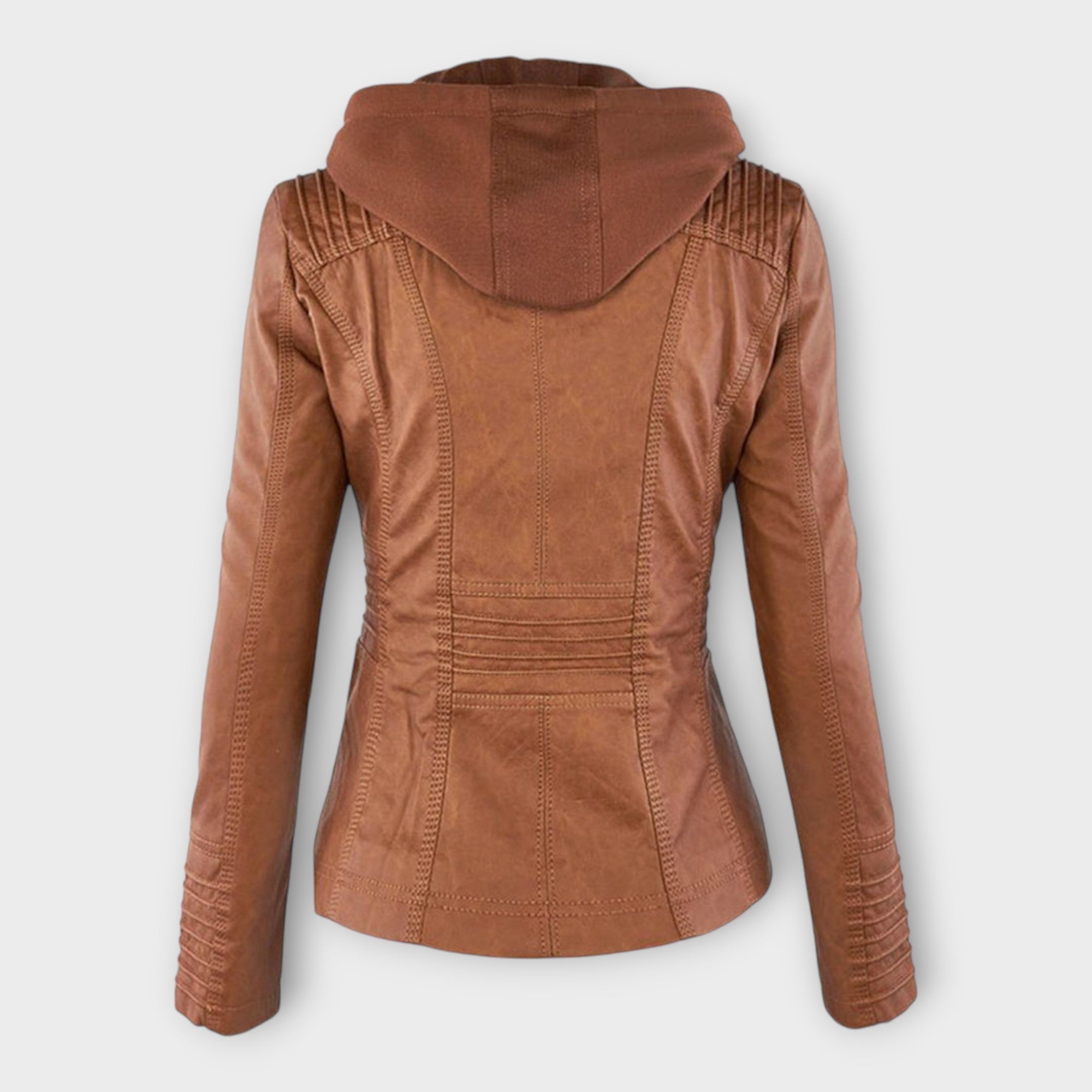 Ohnne | Modern leather jacket with a hood and timeless design
