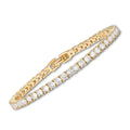 Gold-plated tennis bracelet with moissanite