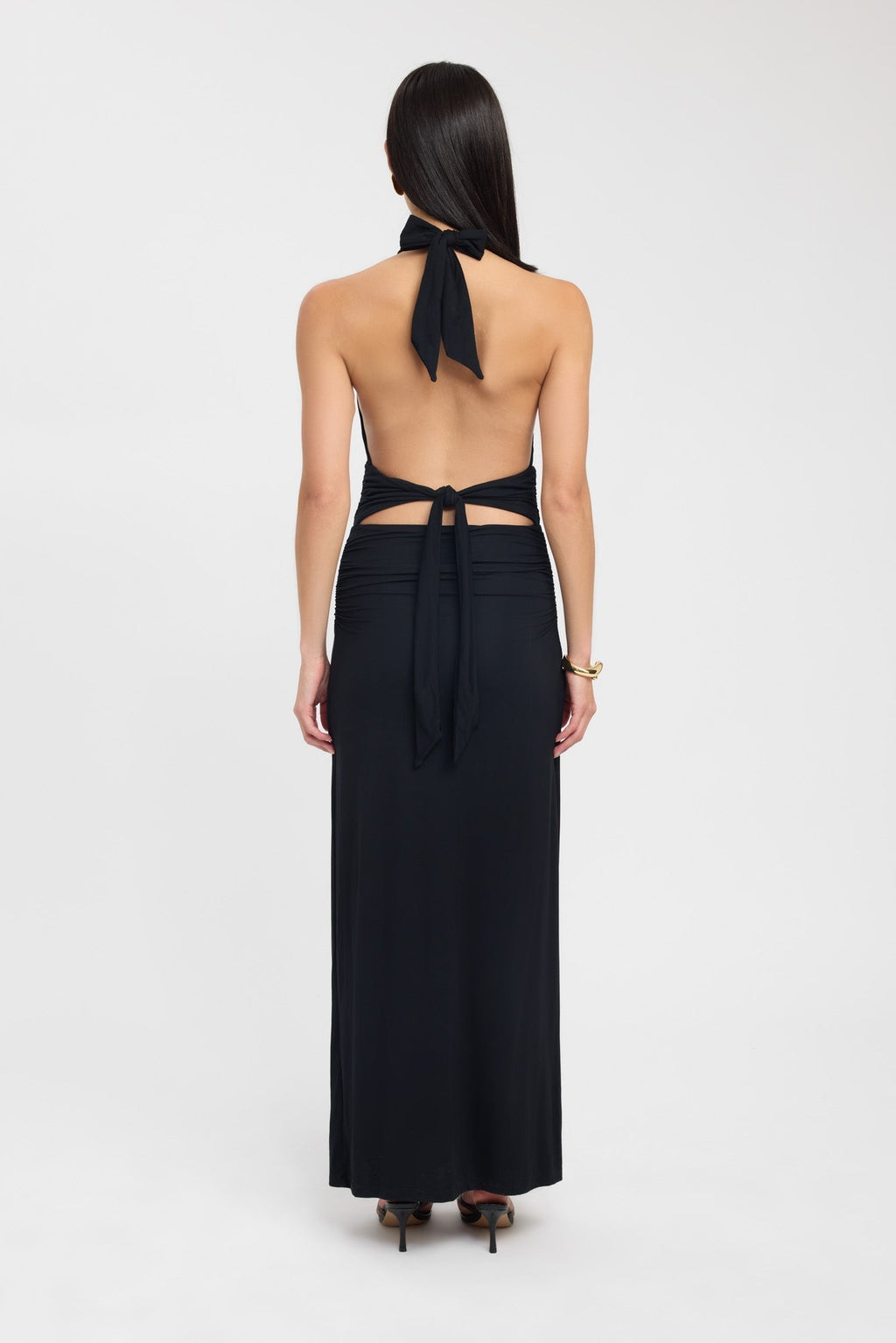 Lerata | elegant long dress with buttoned collar