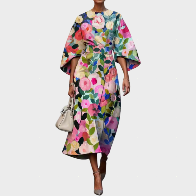 Moxlan | Elegant Floral Dress