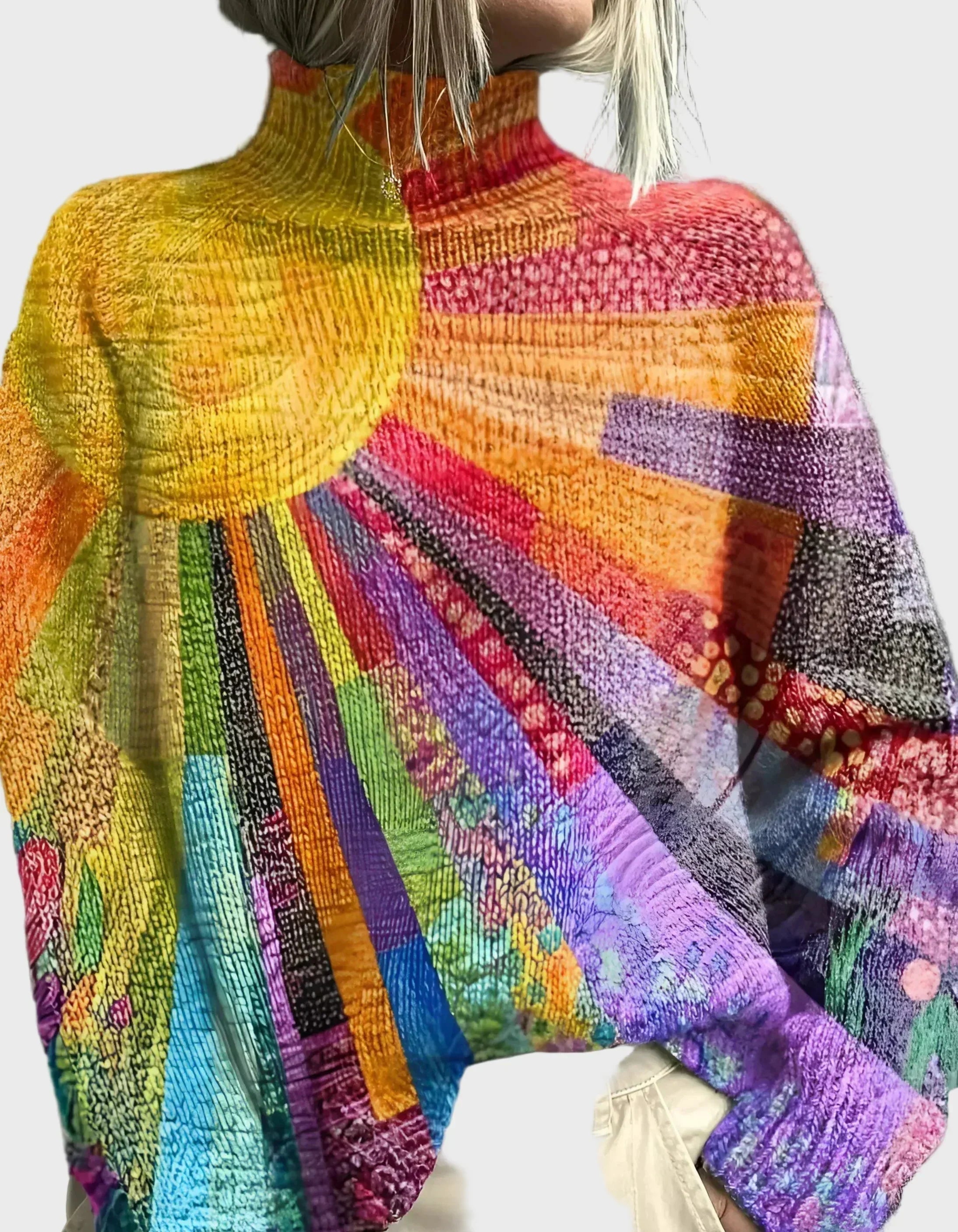 Mailis | Multicoloured Knitted Turtle Neck