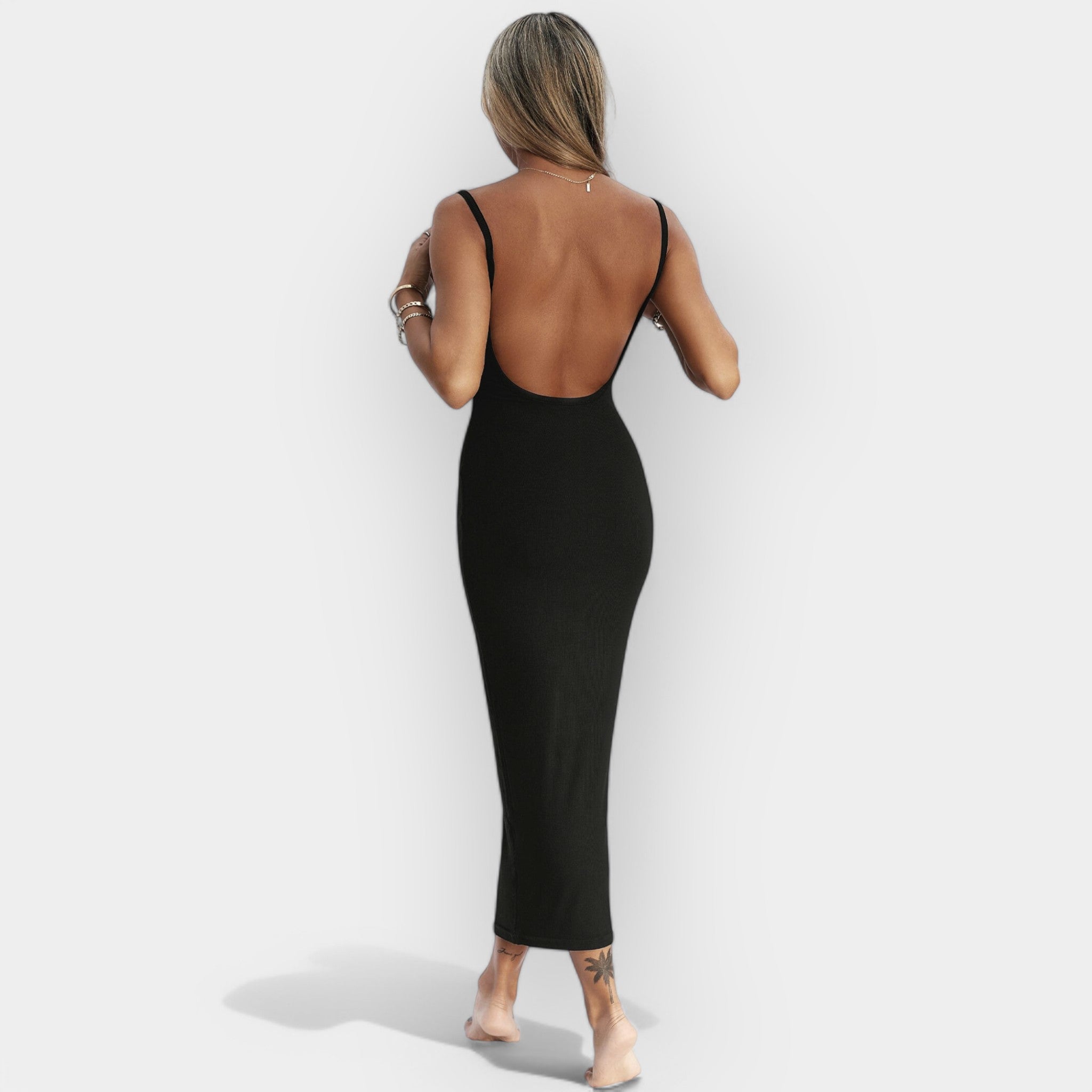 Victoria | Midi dress with open back