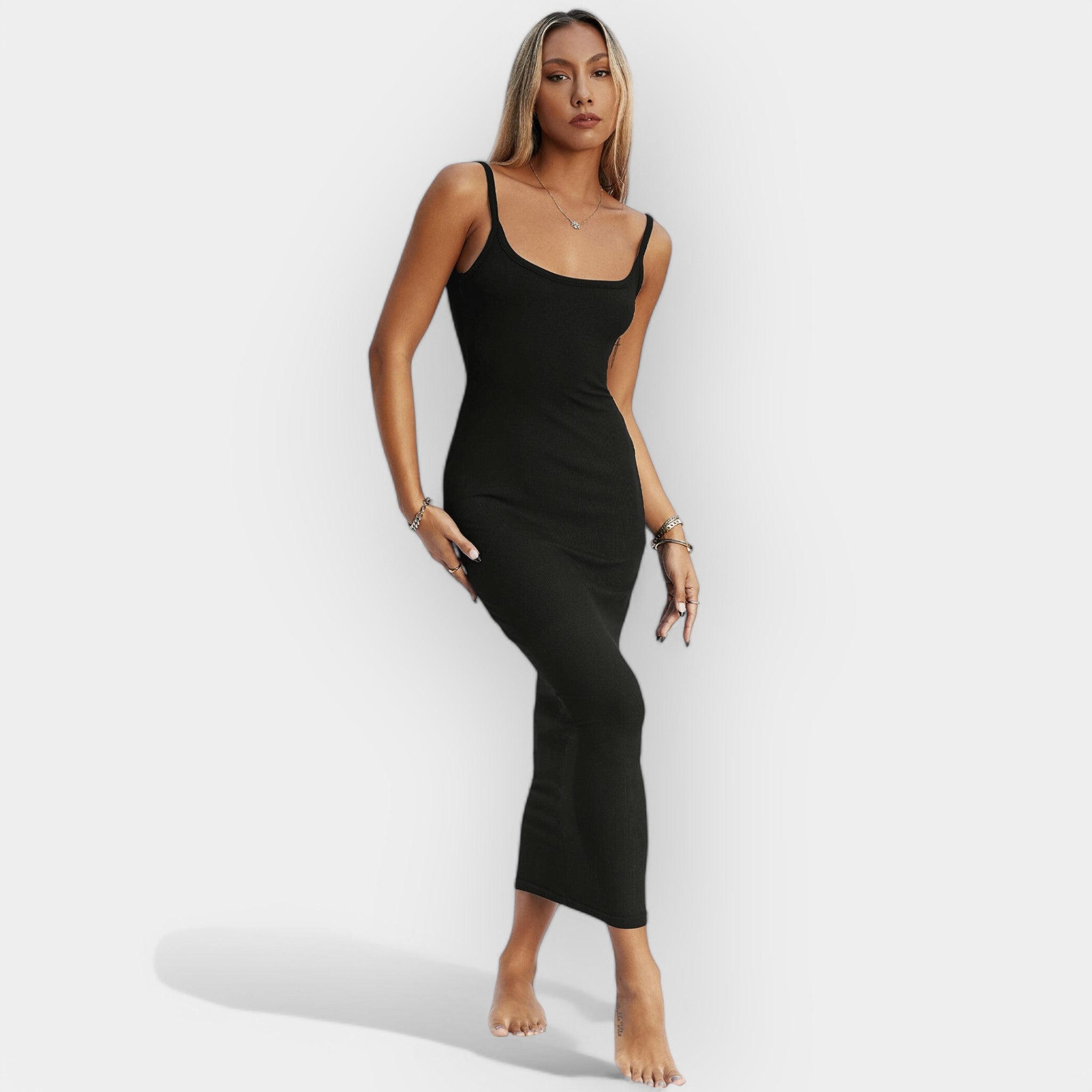 Victoria | Midi dress with open back