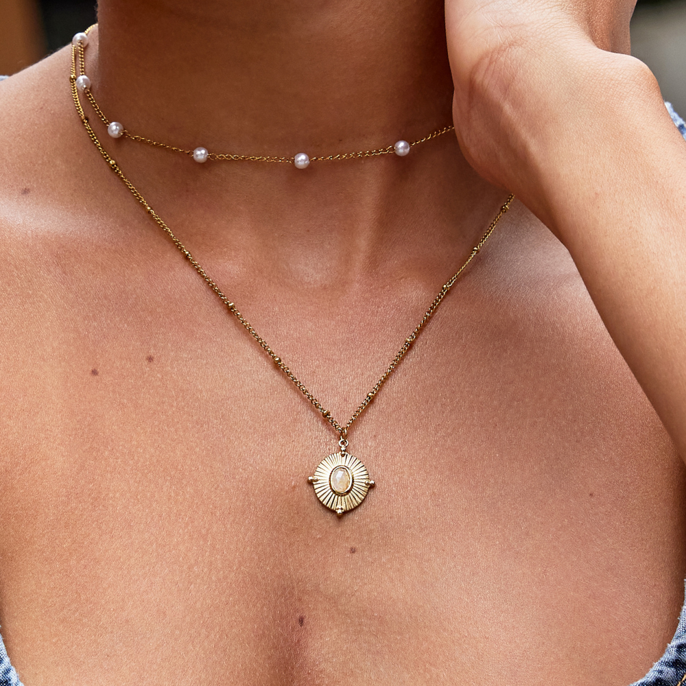 Vintage Monique Necklace with Stone