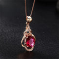 Elegant Necklace with Red Crystals and Gold