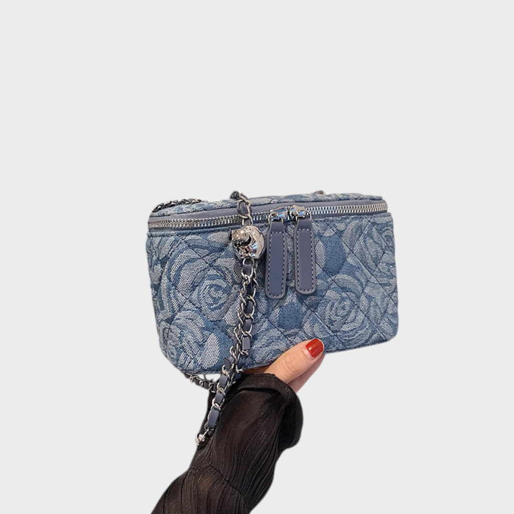 Ksenija | Denim Floral Pattern Handbag