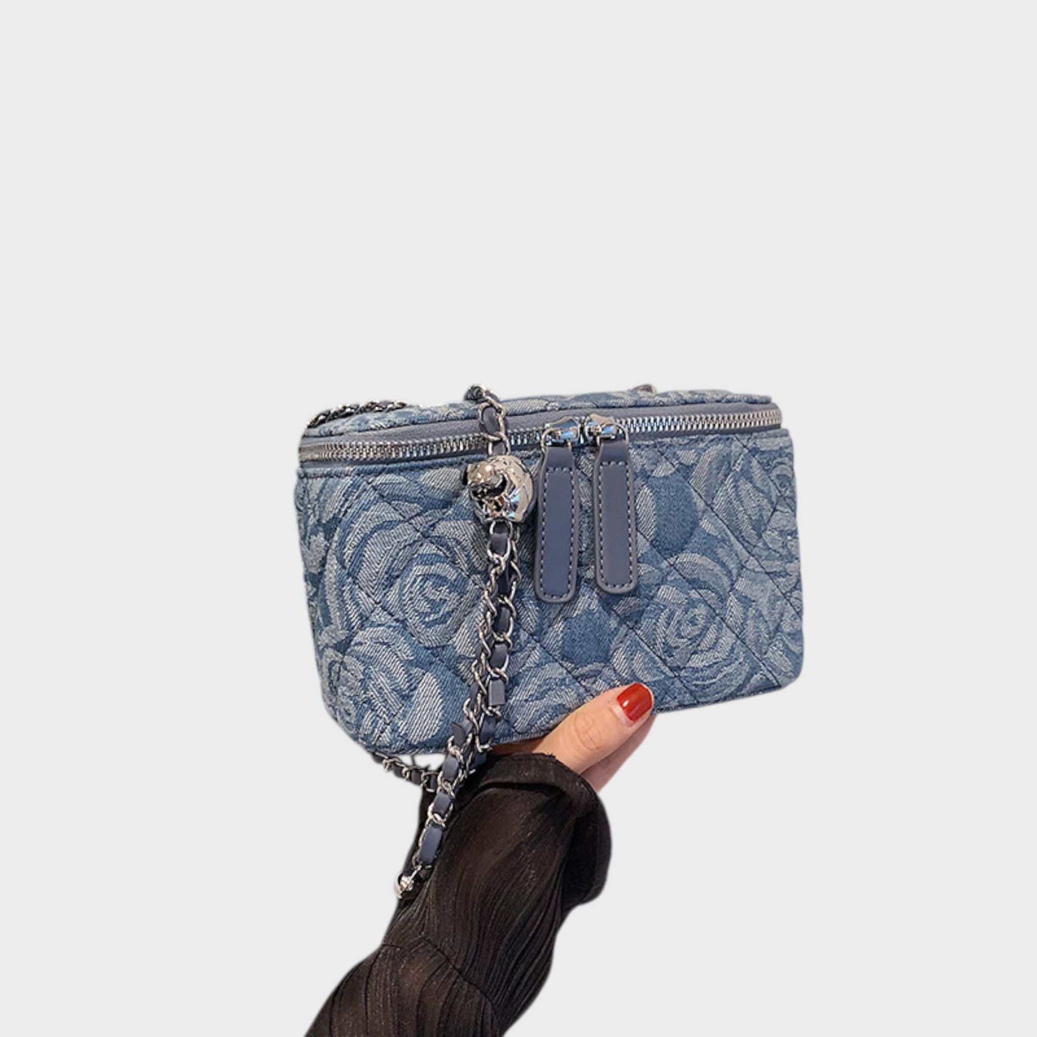 Ksenija | Denim Floral Pattern Handbag
