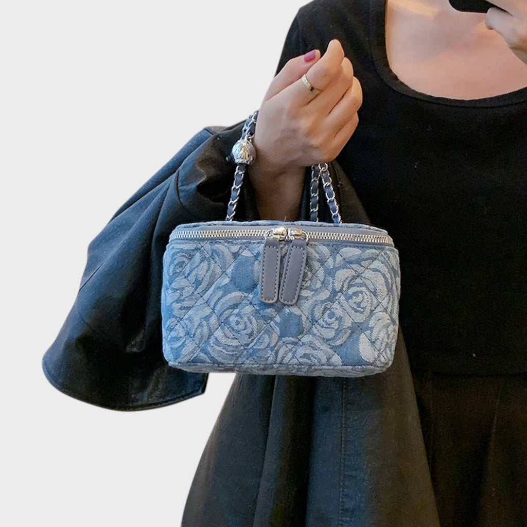 Ksenija | Denim Floral Pattern Handbag