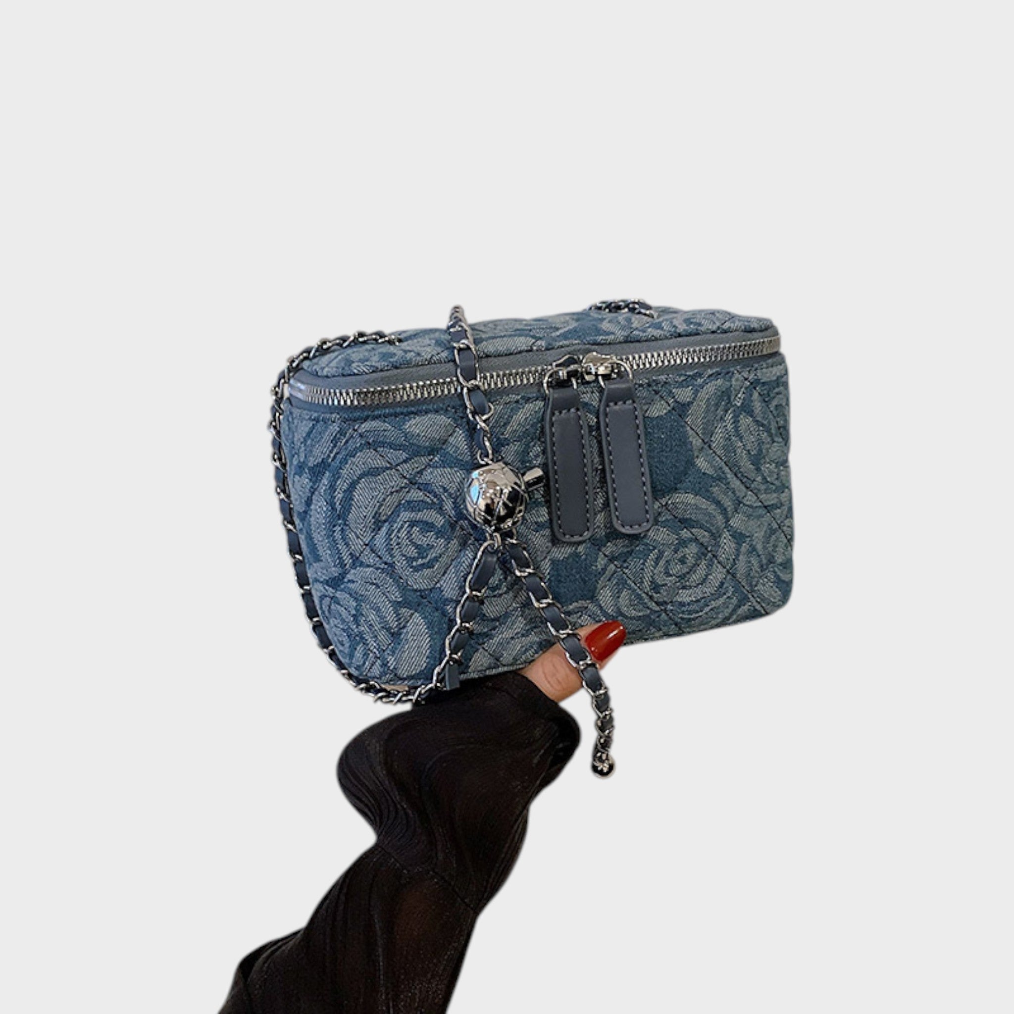 Ksenija | Denim Floral Pattern Handbag