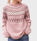 Milvi | Knitted High Neck Jumper with Pattern