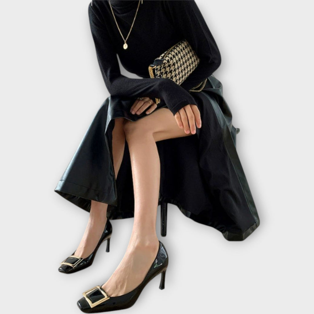Chiara | Elegant sandals with a mid-heel and square toe