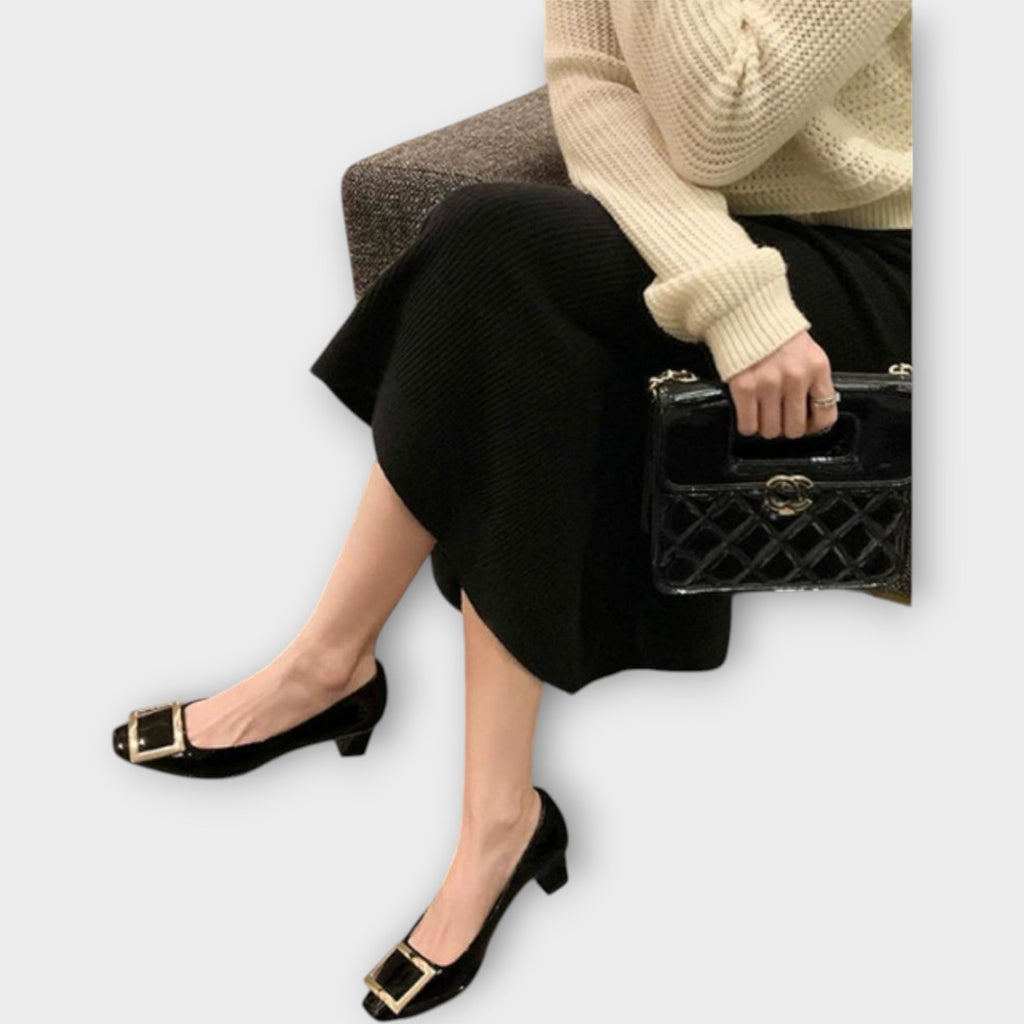 Chiara | Elegant sandals with a mid-heel and square toe