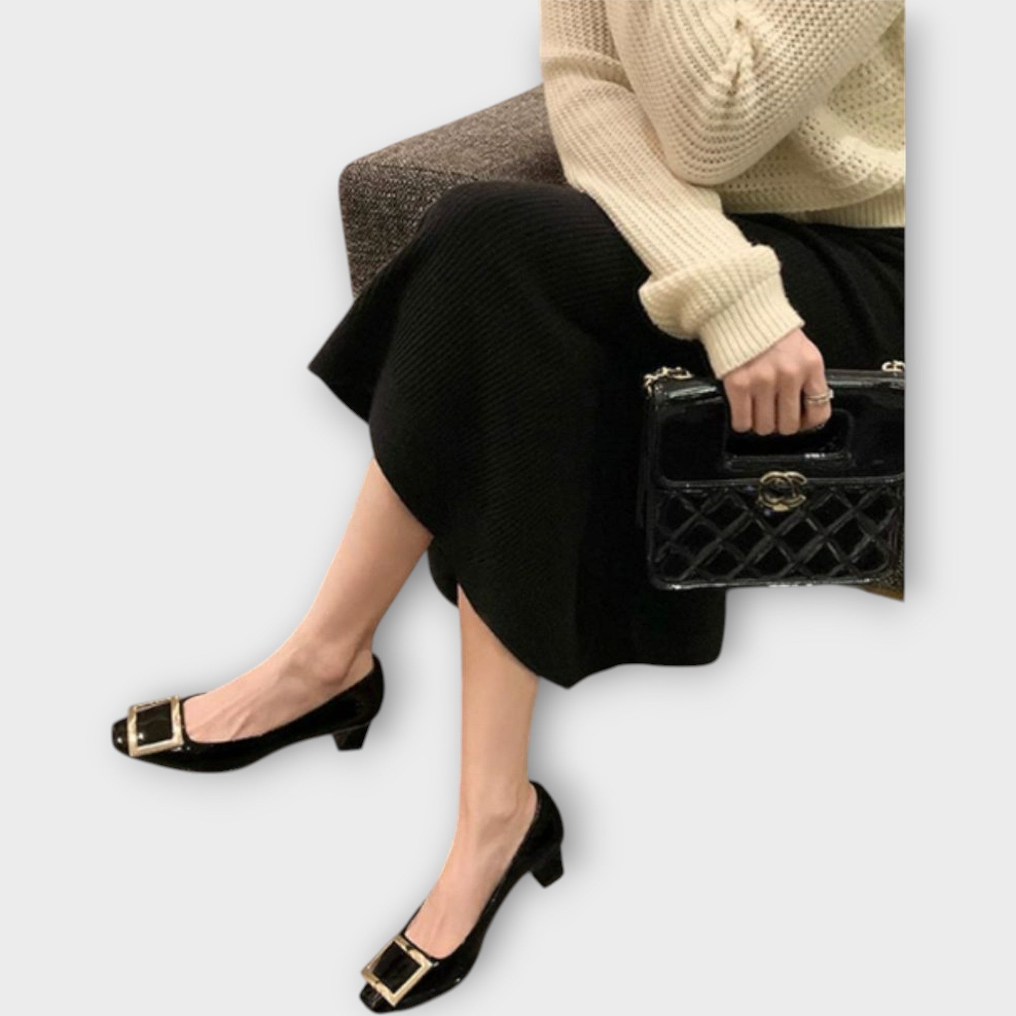 Chiara | Elegant sandals with a mid-heel and square toe