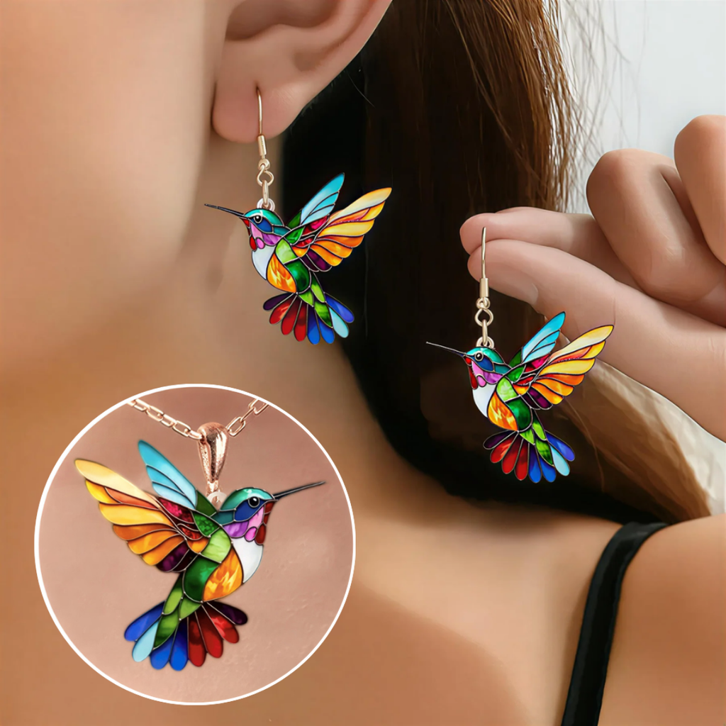 REET | Hummingbird Earrings & Necklace