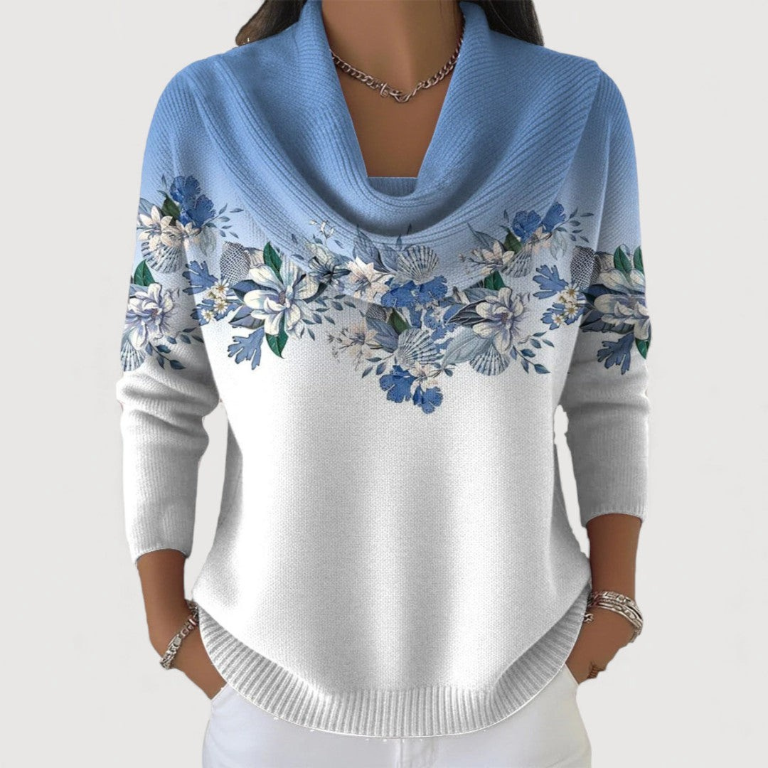 Amalia | Soft Collared Floral Sweater