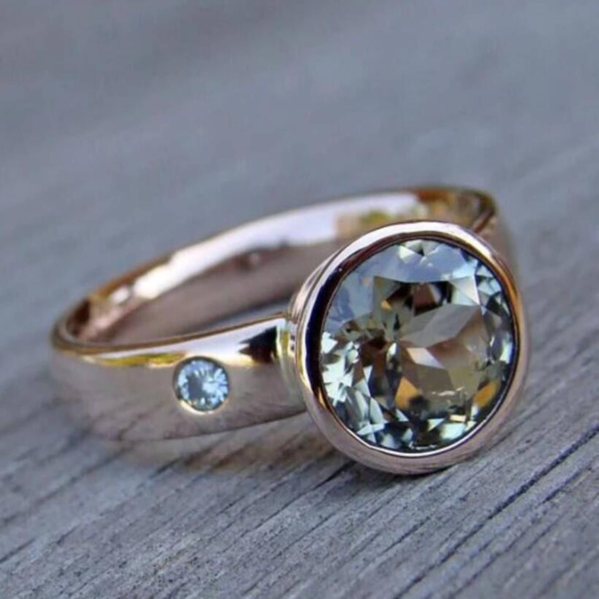 Vintage Forged Ring with Fine Zirconia