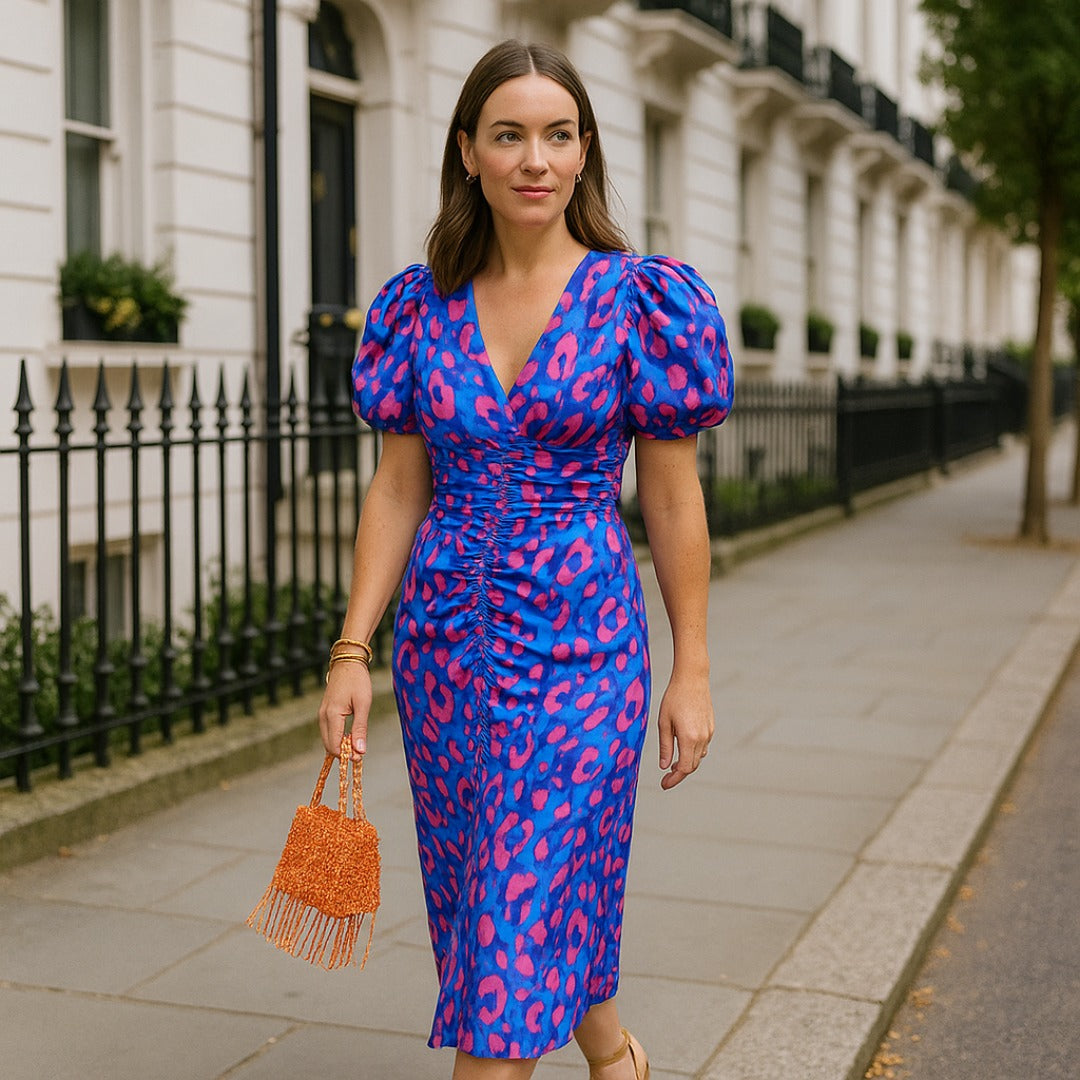 Noor | Midi Dress with Puff Sleeves