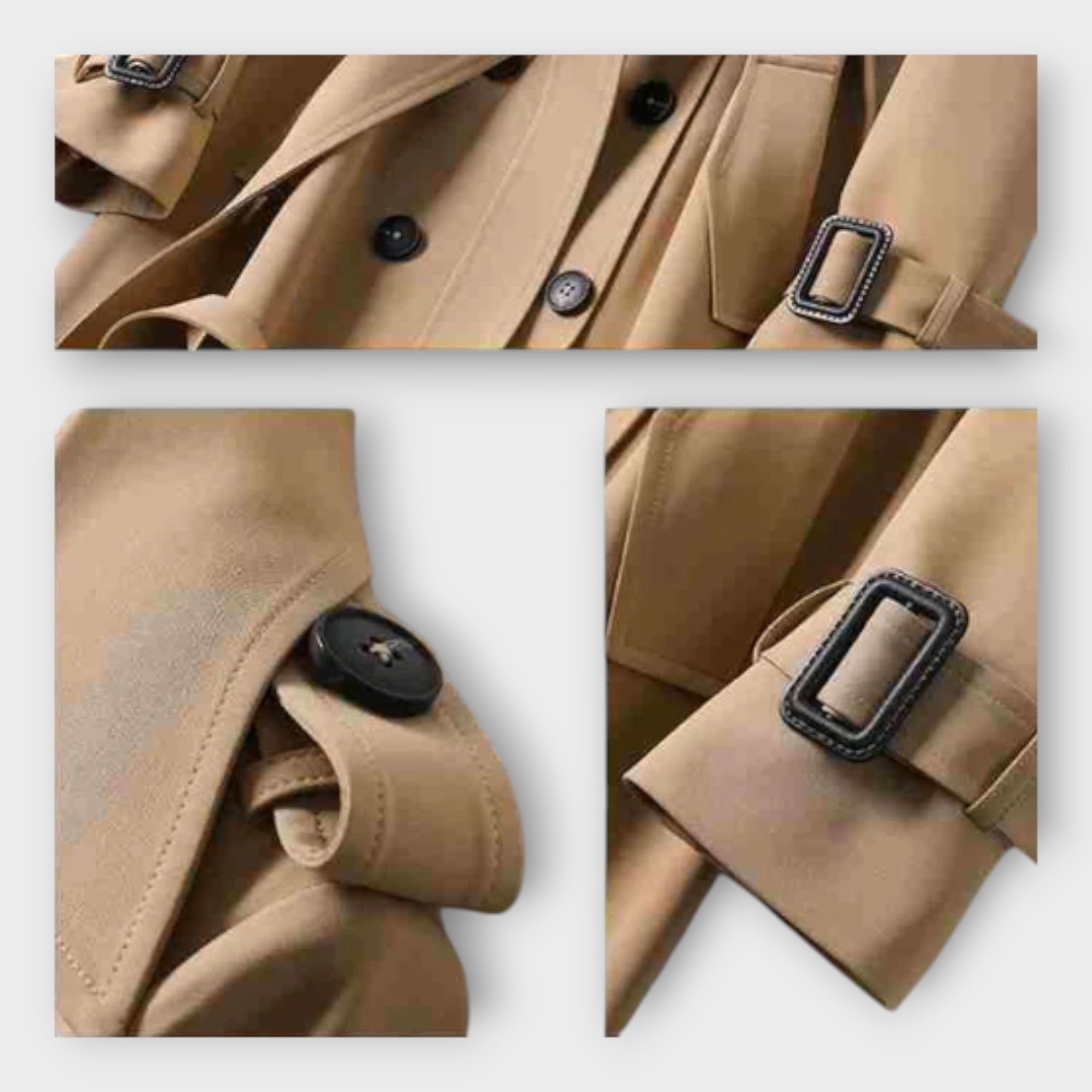 Merike | Classic Long Trench Coat with Belt