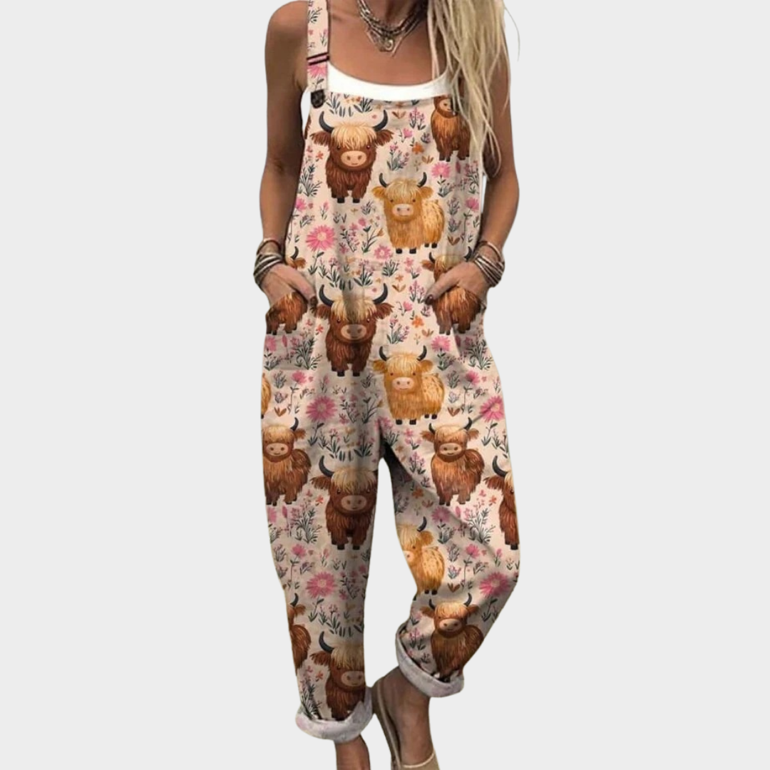 Egle | Comfortable Printed Dungarees