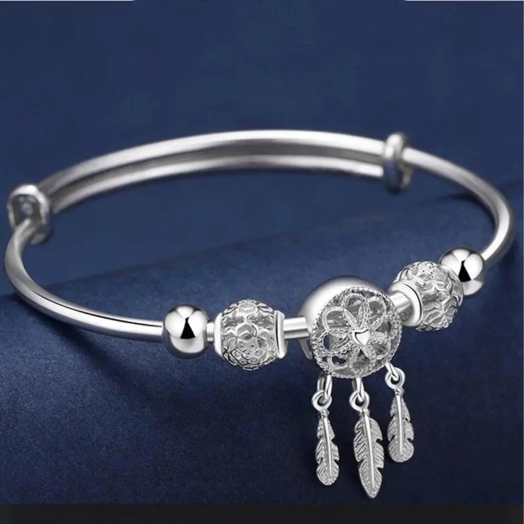 Silver Dreamcatcher Cuff Bracelet