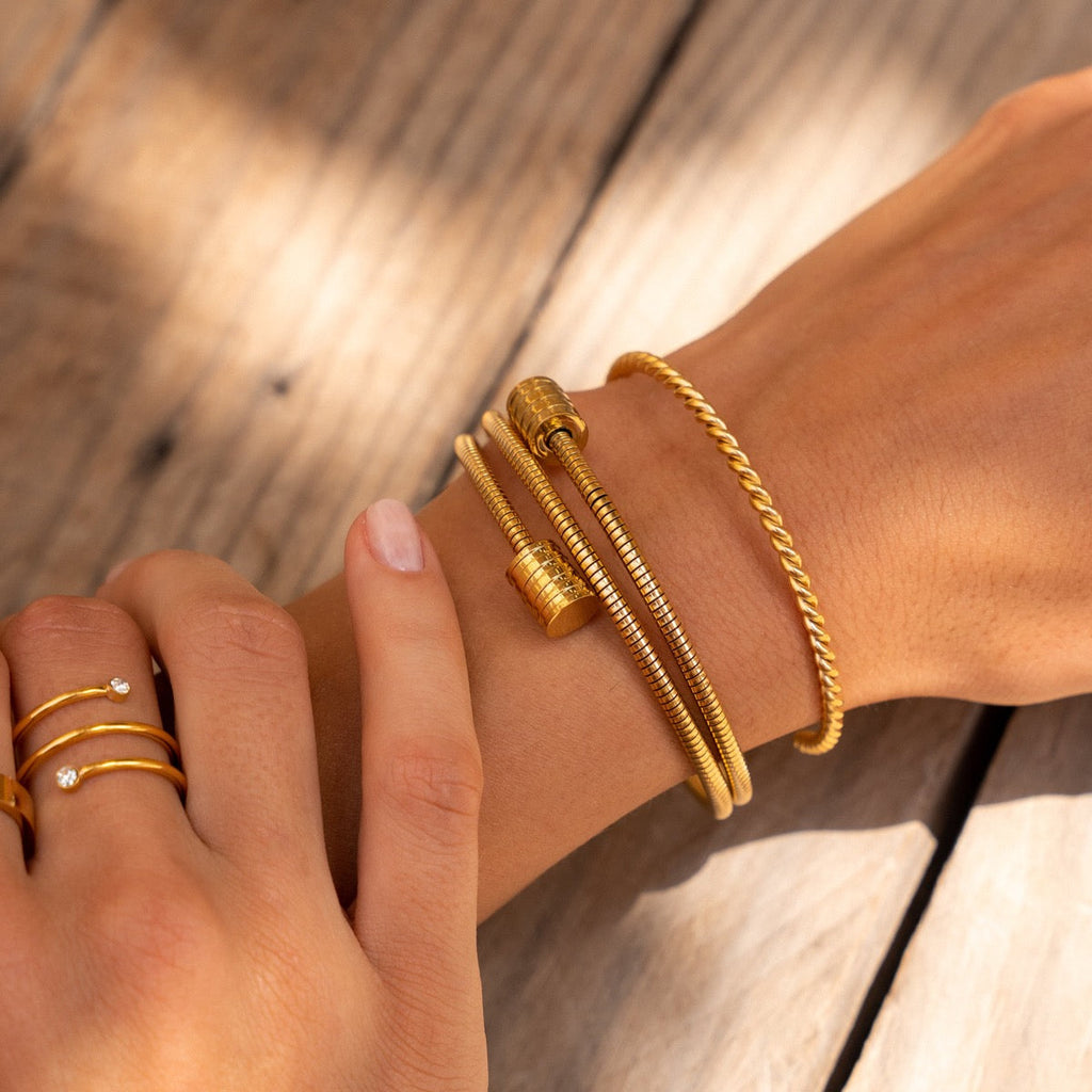 Golden Twisted Bangle